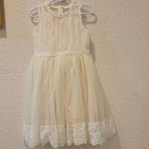 Charming Lace Kids Dress in Cream